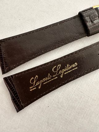 Correa reloj piel lagarto marrón oscuro 22mm