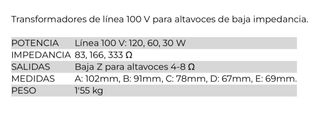 Transformador Fonestar CV-17125 100V 120W