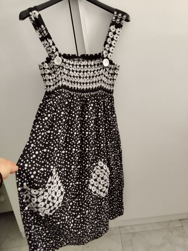 Vestito cotone bianco e nero