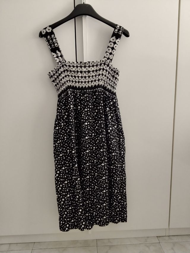 Vestito cotone bianco e nero