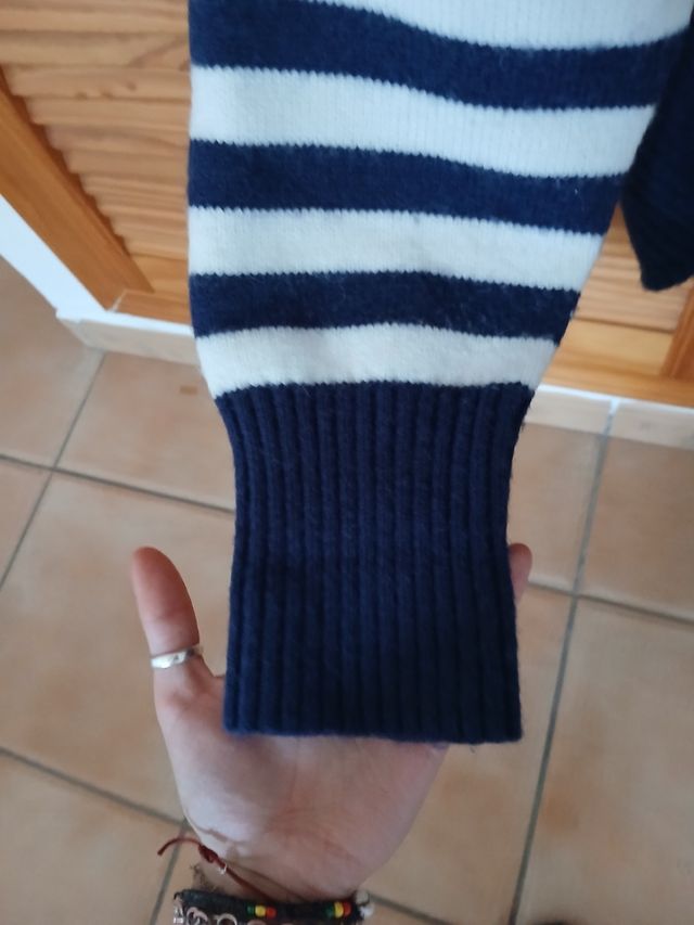 Cárdigan rayas azul-blanco
