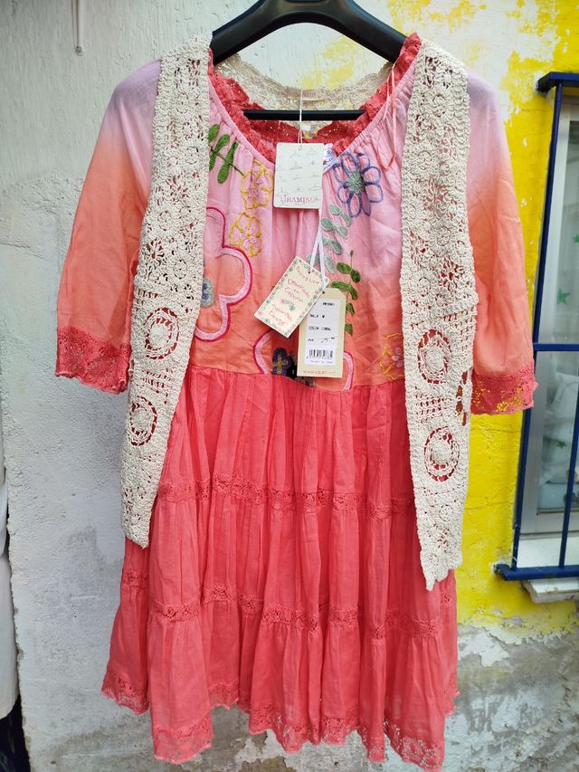 Vestido verano T.M, hippie, regalo chaleco.