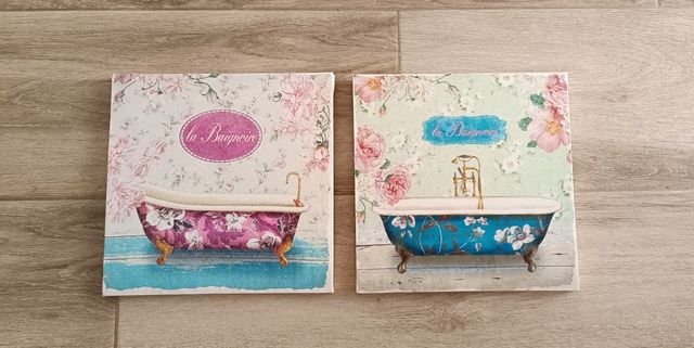 2 Cuadros Baño - Decoración Vintage