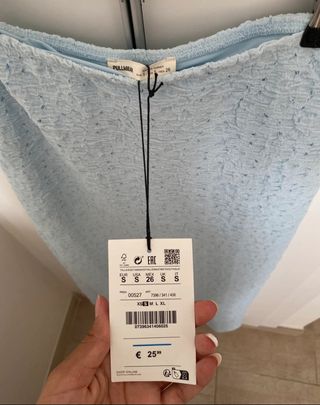Falda midi Pull&Bear azul - Talla S
