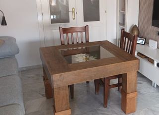 Mesa centro madera maciza Artesania Mexicana