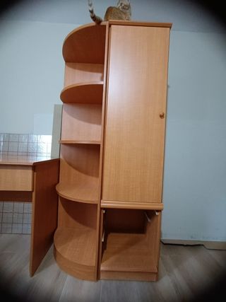 Escritorio+Estanterías madera