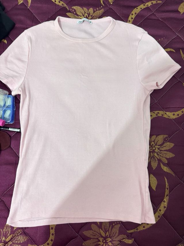 Camiseta Zara rosa talla L