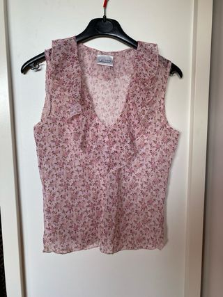 Top fiori senza maniche