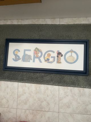 Cuadro bordado nombre Sergio