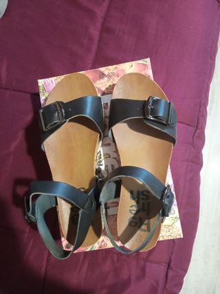 Sandalias plataforma negras nº37