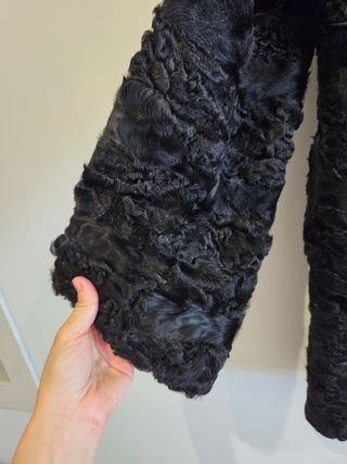 Abrigo astracán negro vintage 70s