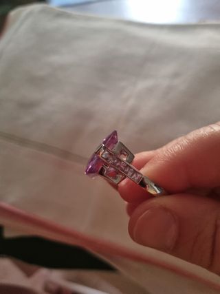 Anello ametista color argento