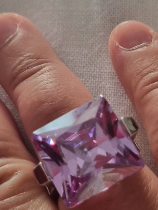 Anello ametista color argento