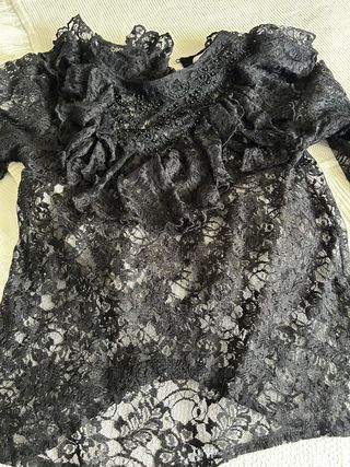 Blusa negra Uterqüe talla L