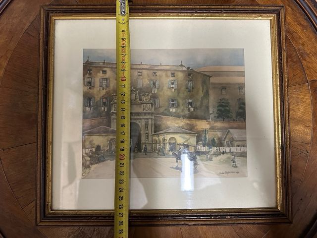 stampa riproduzioneAcquarello vintage firmato 1956