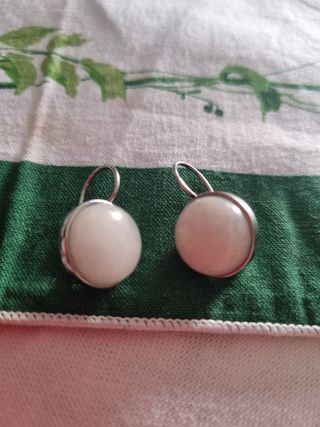 Orecchini opale bianca argento
