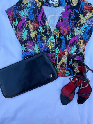 Bolso negro piel vintage