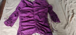 Blusa morada Mango - Talla M/L