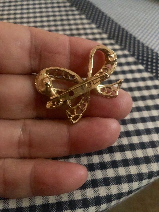 Spilla fiocco oro vintage