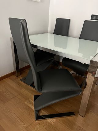 Mesa comedor cristal 4 sillas