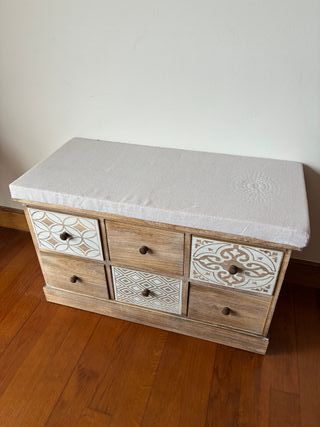 Banco madera almacenaje - Decorativo