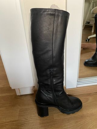 Botas altas piel negras mujer