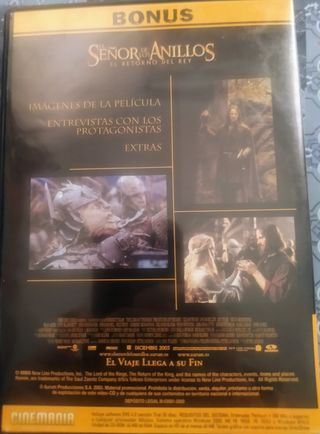 DVD El Señor de los Anillos: El Retorno del Rey