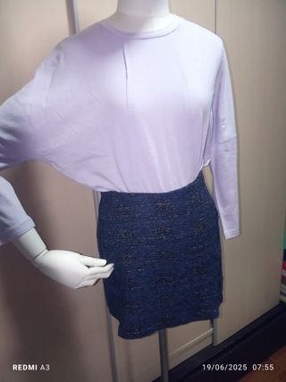 Mini falda azul plata - T.XS
