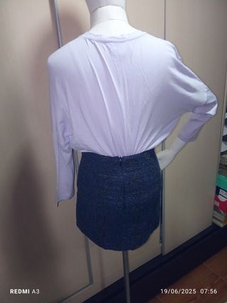Mini falda azul plata - T.XS