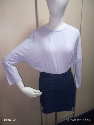 Mini falda azul plata - T.XS