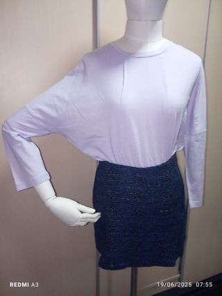 Mini falda azul plata - T.XS