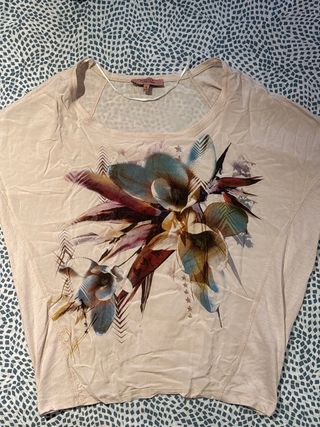 Camiseta Bershka - Beige, Multicolor