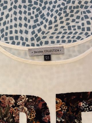 Camiseta Bershka flores Rebelde T-S