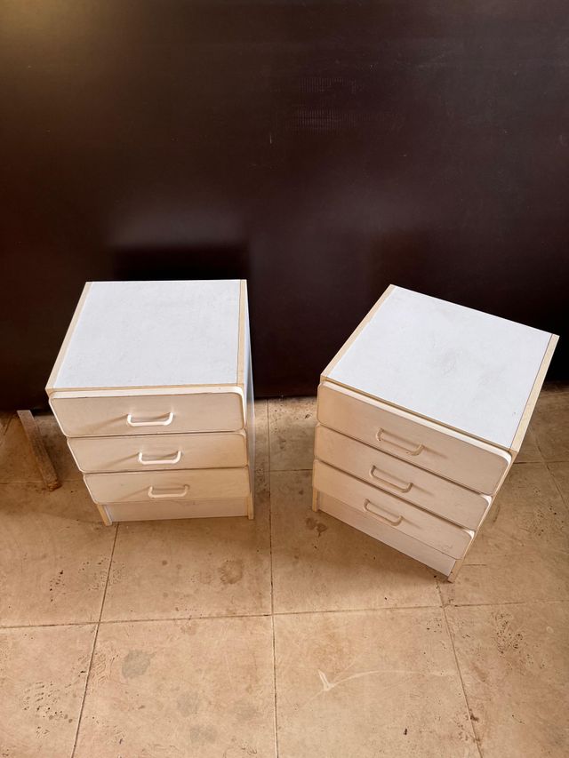 2 Mesinhas de Cabeceira - Laminado Branco