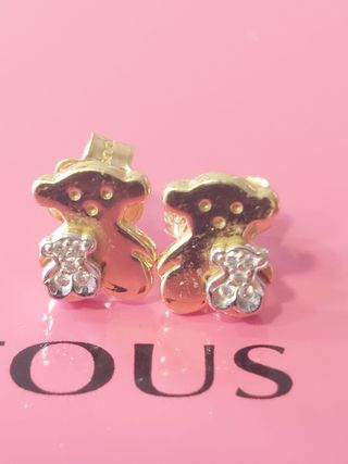 Pendientes Tous oso oro brillantes 0.04ct