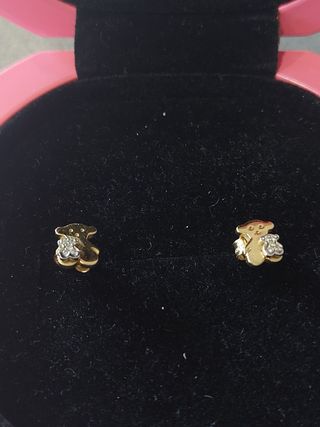 Pendientes Tous oso oro brillantes 0.04ct