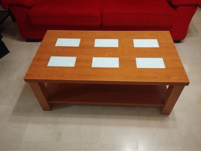 Conjunto de Mesa centro madera con 4 sillas y mes