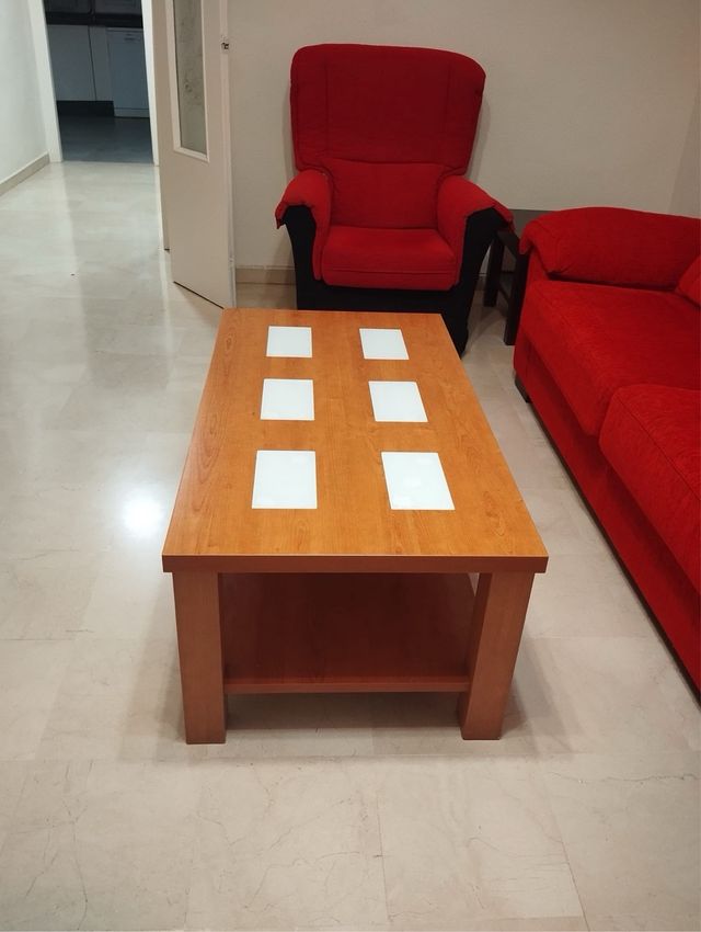 Conjunto de Mesa centro madera con 4 sillas y mes