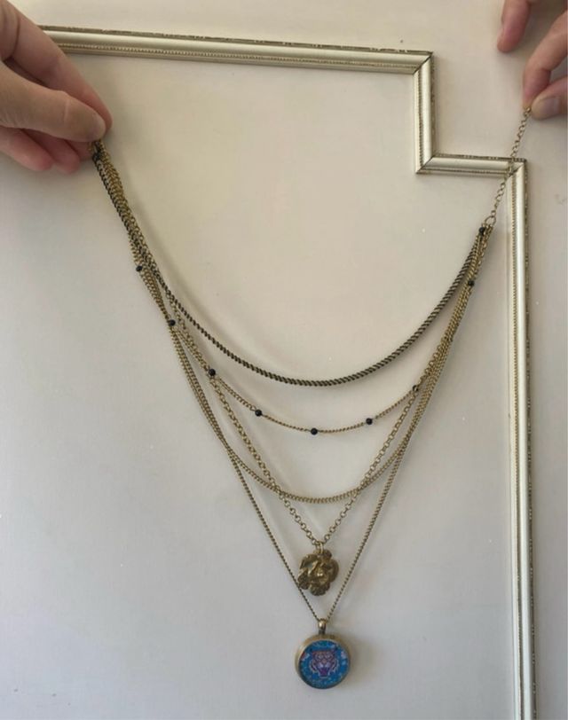 Collana multifilo dorata