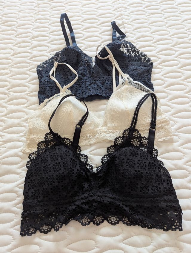 3 Sujetadores encaje H&M talla XS