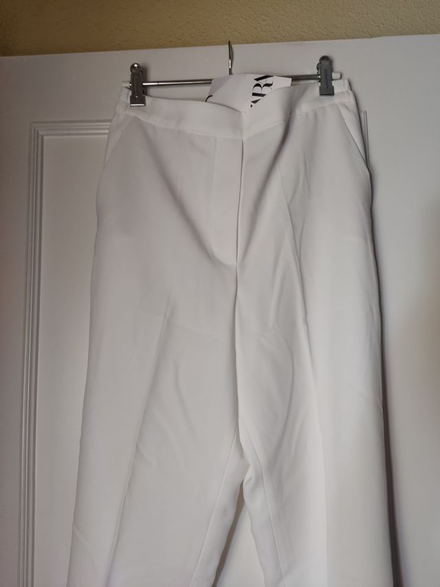 Pantalones Zara blancos -talla M
