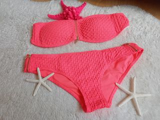 Bikini rosa neón - Cremalleras doradas