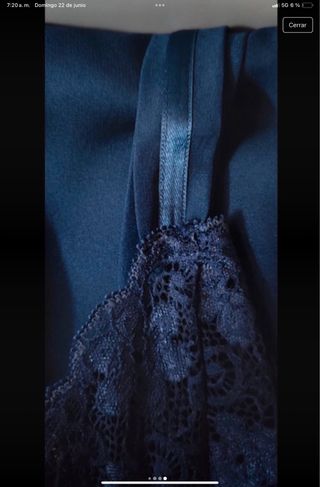 Camisón azul encaje novia