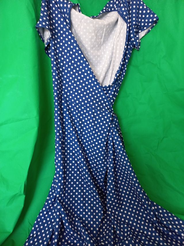 Vestido lunares azul - Talle M