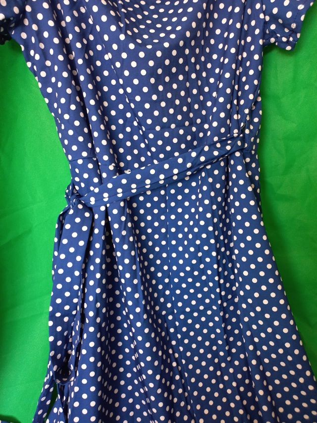 Vestido lunares azul - Talle M