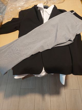 Traje Zara Hombre M - Negro Gris