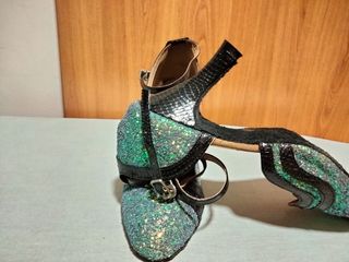 Zapatos baile salón negros y verde agua