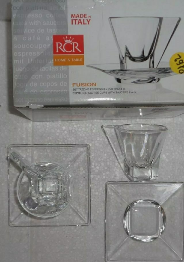 Set 6 tazzine caffè vintage vetro