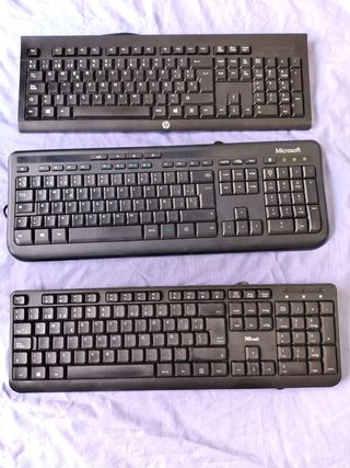 3 Teclados PC HP, Microsoft, Trust