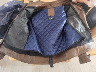 Chaqueta moto piel marrón Overlap hombre 